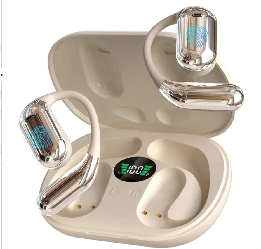 Auriculares Bluetooth con pantalla LED para montar en la oreja (un juego)