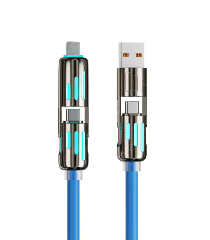 Cable 4 en 1 Carga Súper Rápida 240W – Compatible con Todos tus Dispositivos