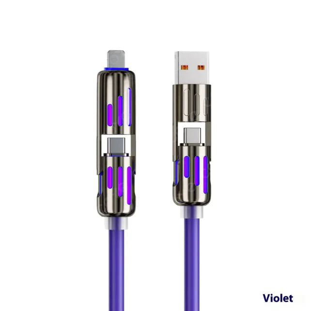 Cable 4 en 1 Carga Súper Rápida 240W – Compatible con Todos tus Dispositivos